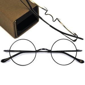 〈Titanium〉Vintage no nose Round Glasses【TR2570】