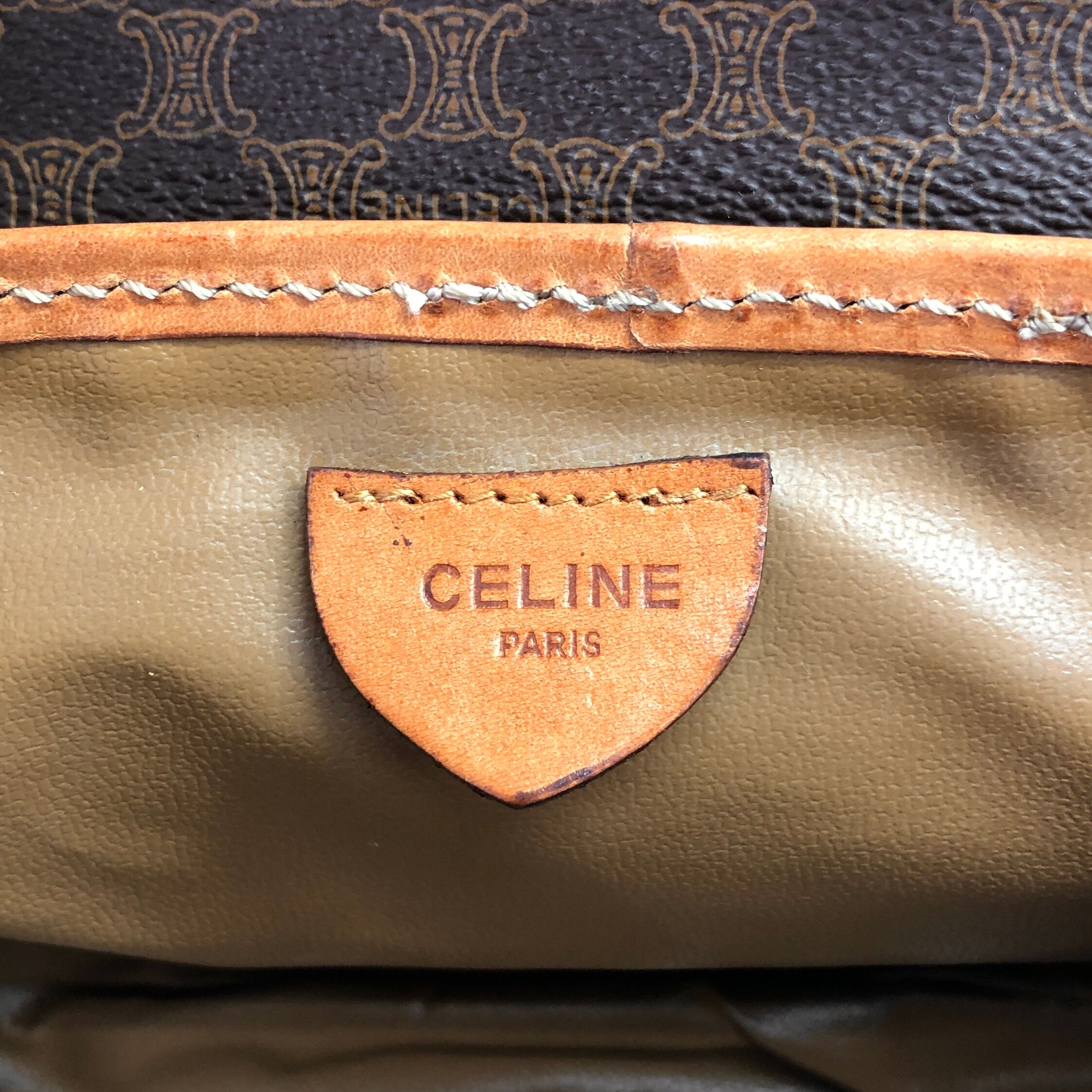 ★CELINE セリーヌ  マカダム ショルダーバッグ ブラウン ブラゾン PVCレザー ミニバッグ nwujcb CELINE セリーヌ マカダム ショルダーバッグ ブラウン ブラゾン PVC