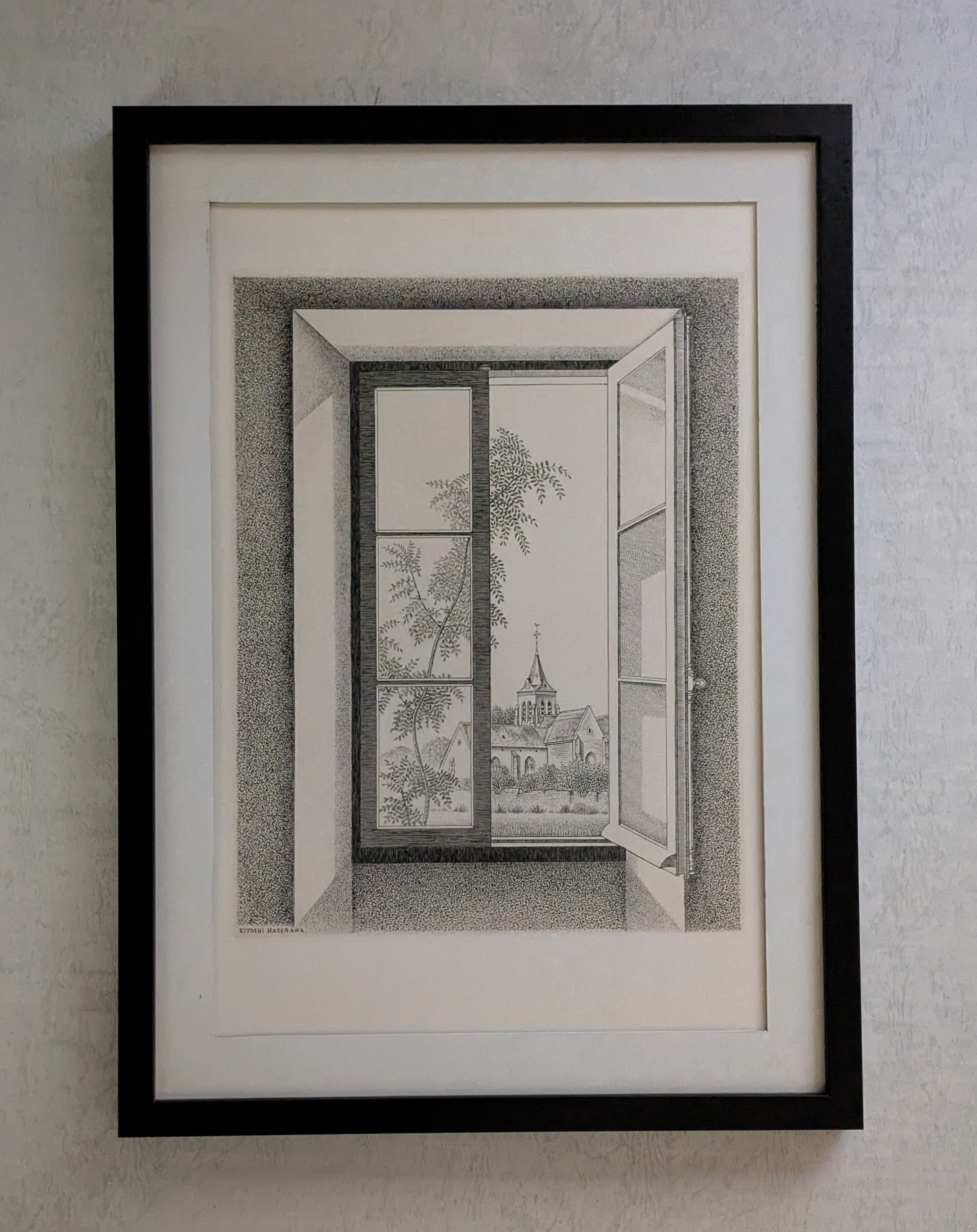 n長谷川潔の500部限定作品 「ジロスコ―プのある静物画」真作保証 n長谷川潔の500部限定作品 「ジロスコ―プのある静物画」真