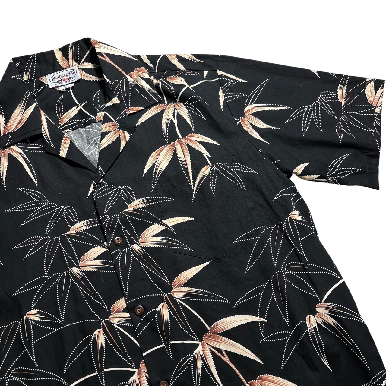 Made in USA black cotton hawaiian shirt