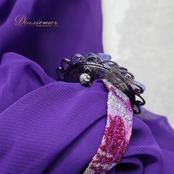 社交ダンス 衣装 un×ll アンツー ドレス ワンピース パープル系 花 花柄 ラメ 華やか 紫 鮮やか 上品 かわいい レディースゴージャス ダンス衣装 イベント ステージ パーティー 煌びやか おしゃれ レース 透け感シルバー系