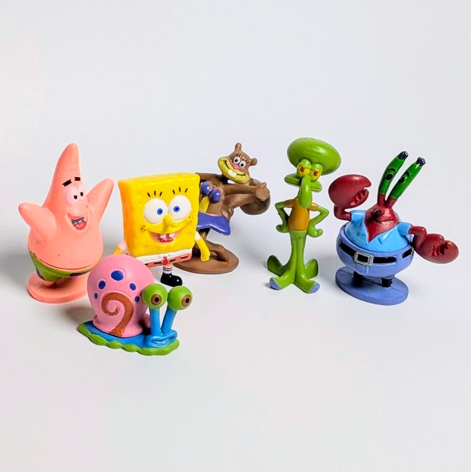 【 SpongeBob SquarePants( スポンジボブ ) PVC ミニフィギュア 6Pセット 】〚アメリカン雑貨 アメトイ〛