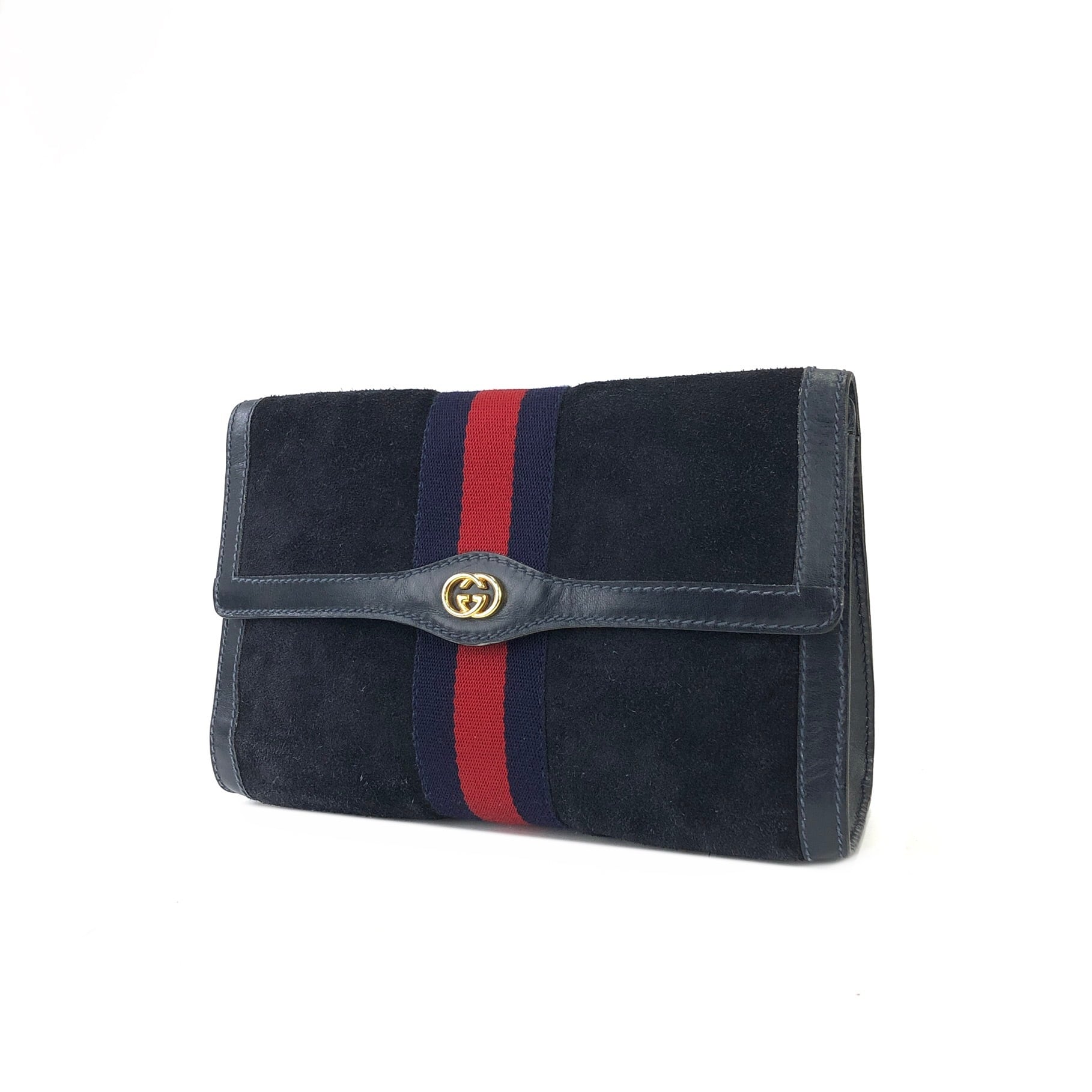 GUCCI グッチ シェリーライン GGモチーフ スエード×レザー クラッチバッグ ネイビー vintage ヴィンテージ オールドグッチ hdkcg3 | VintageShop solo powered by BASE GUCCI グッチ シェリーライン GGモチーフ スエード×レザー クラッチバッグ ネイビー vintage ヴィンテージ オールドグッチ hdkcg3 | VintageShop solo powered by BASE