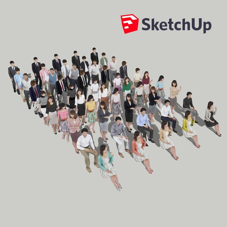  SketchUp素材　3D人物素材-ポーズド 10個セット 001_Posed-set - 画像1