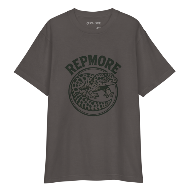 Leopard Gecko Emblem style T-shirt　A0012