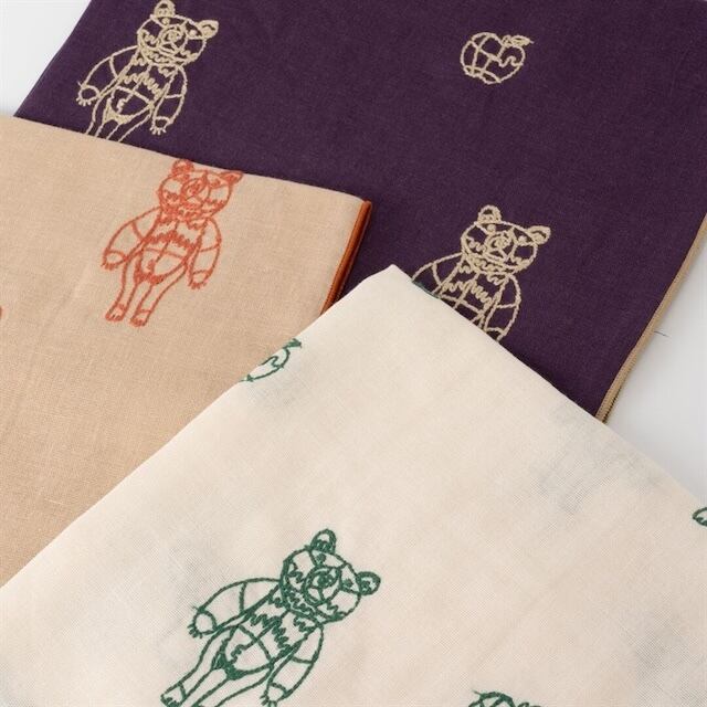 ハンカチ　kaerucoffee様 ＋HAyU Gauze Embroidered Handkerchief 小川学 ガーゼ刺繍