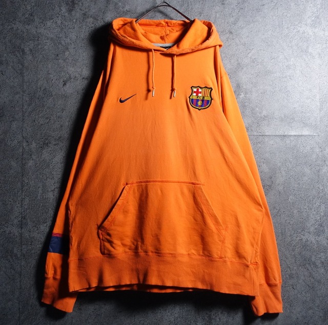 00s “NIKE×FCB”Orange FCB Logo Embroidered Design Sweat Parka