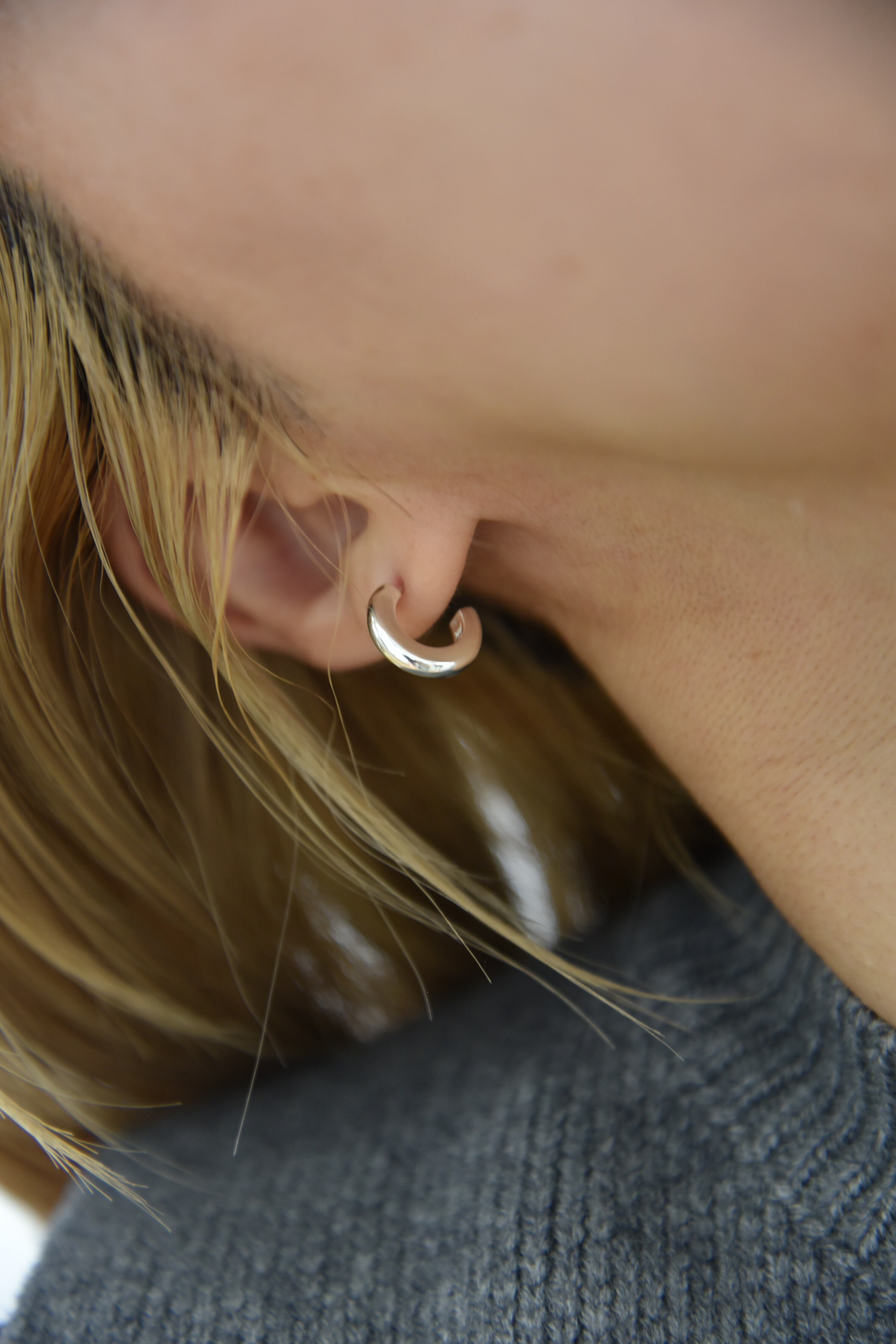 plain hoop pierce /silver | emunjewelry
