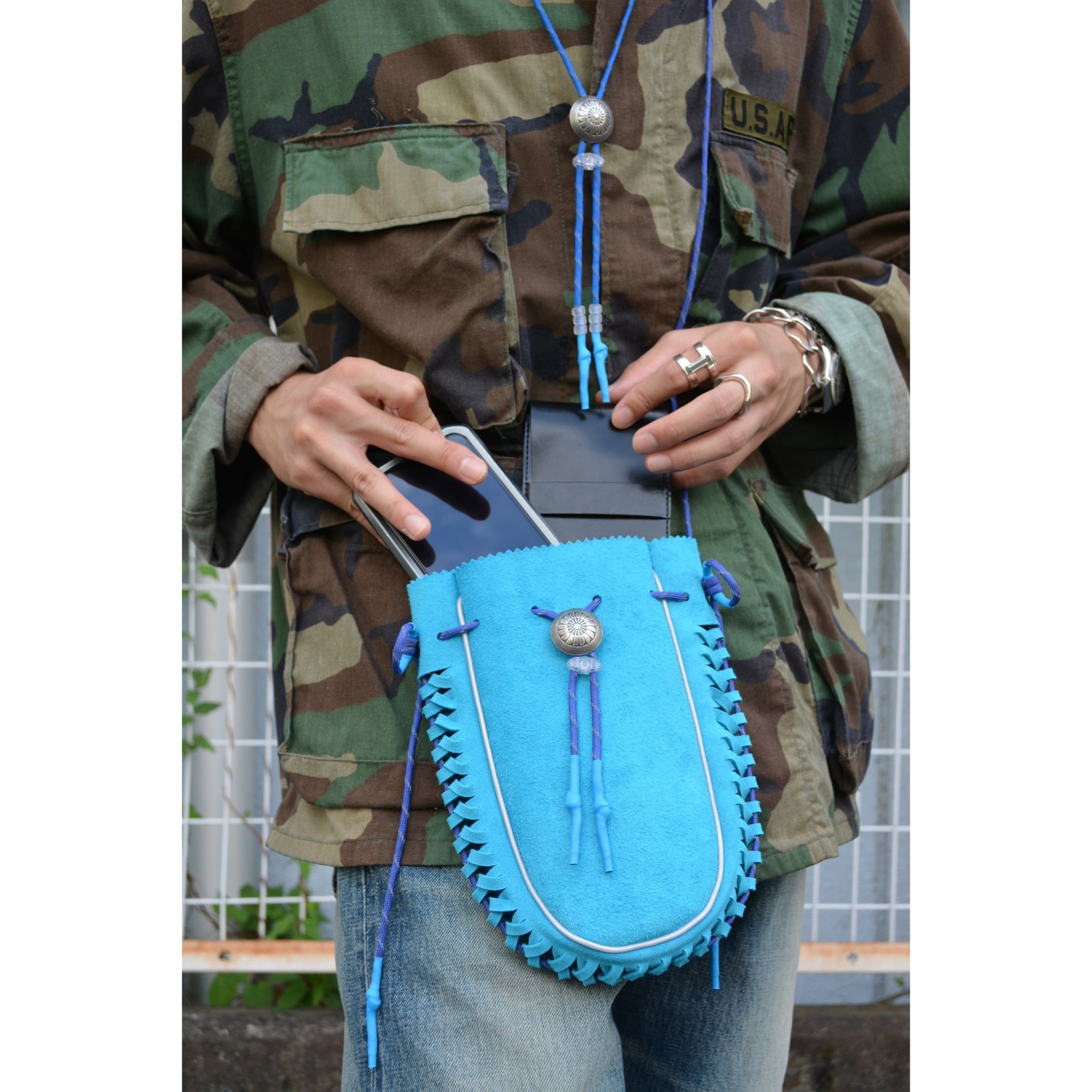 blackmeans】SUEDE MEDICINE BAG (L.BLUE) | HEIGHTS Online Store blackmeans】SUEDE MEDICINE BAG (L.BLUE) | HEIGHTS Online Store