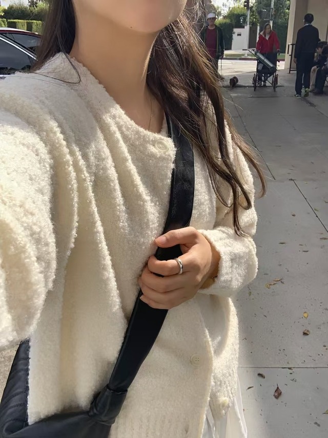 (予約) LITER / Bene alpaca boucle cardigan 2color