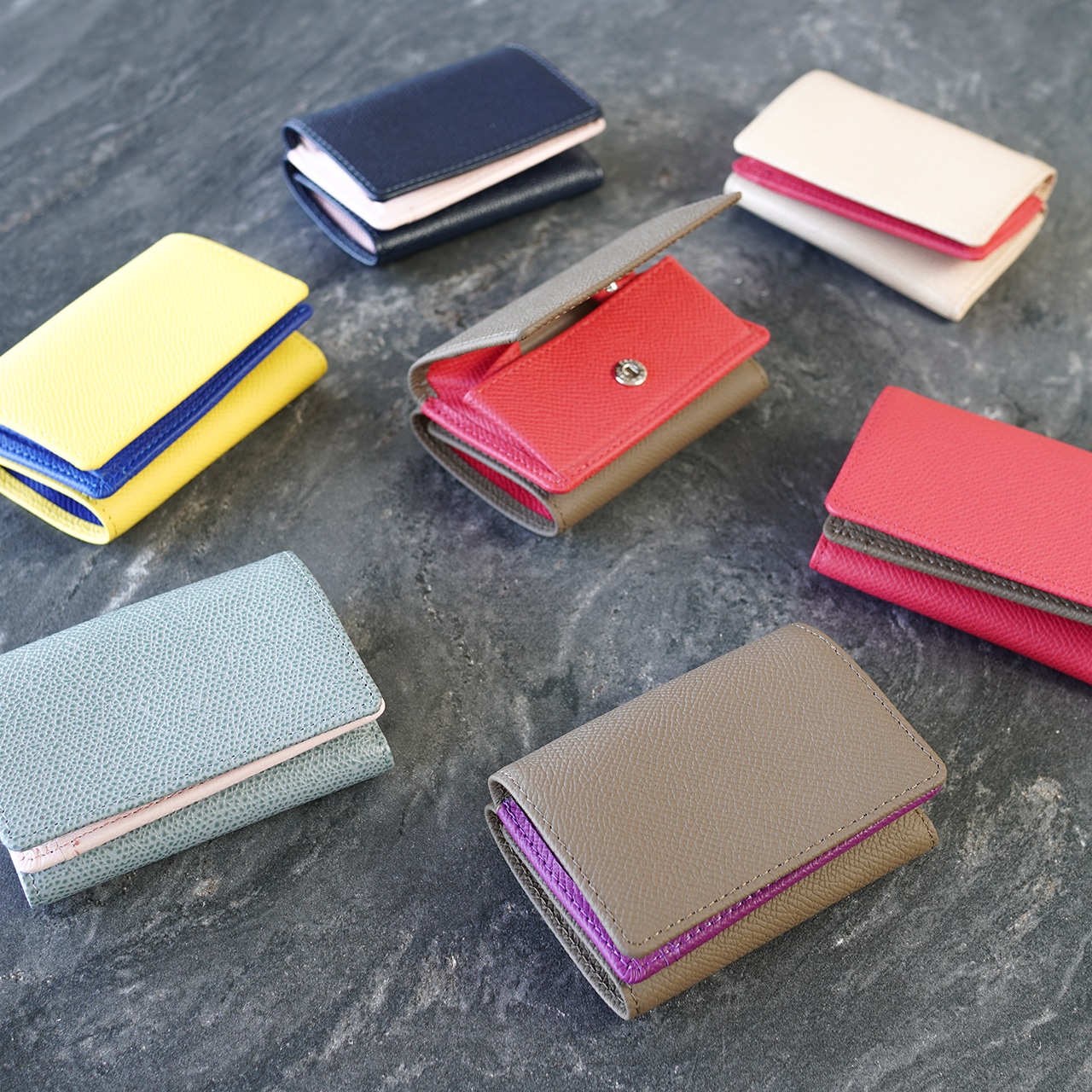 Mini wallet ジョーヌ×ロイヤルブルー・画像9