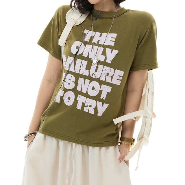 クラックレタリングビッグロゴTシャツ 3col R02547