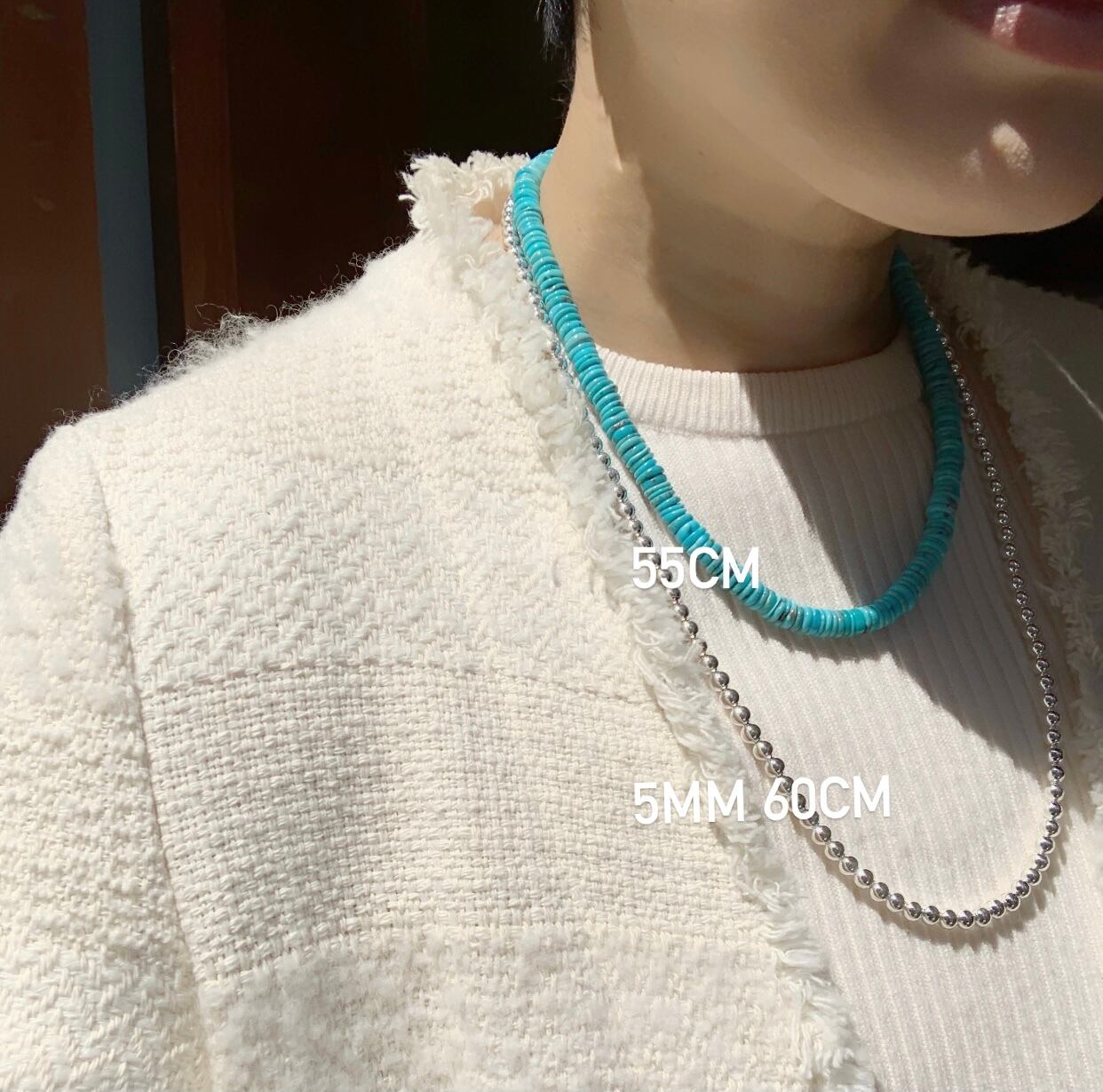 ナバホパール 2mm 60cm ナバホパール 2mm 60cm 繊細な2mm幅Navajo