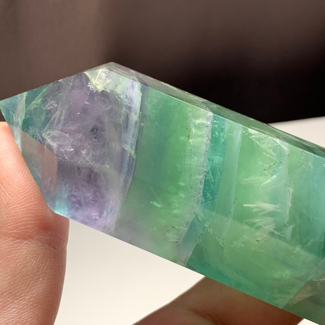 N.10グリーン系♪グラデーションフローライトダブルターミネーテッドポイント
