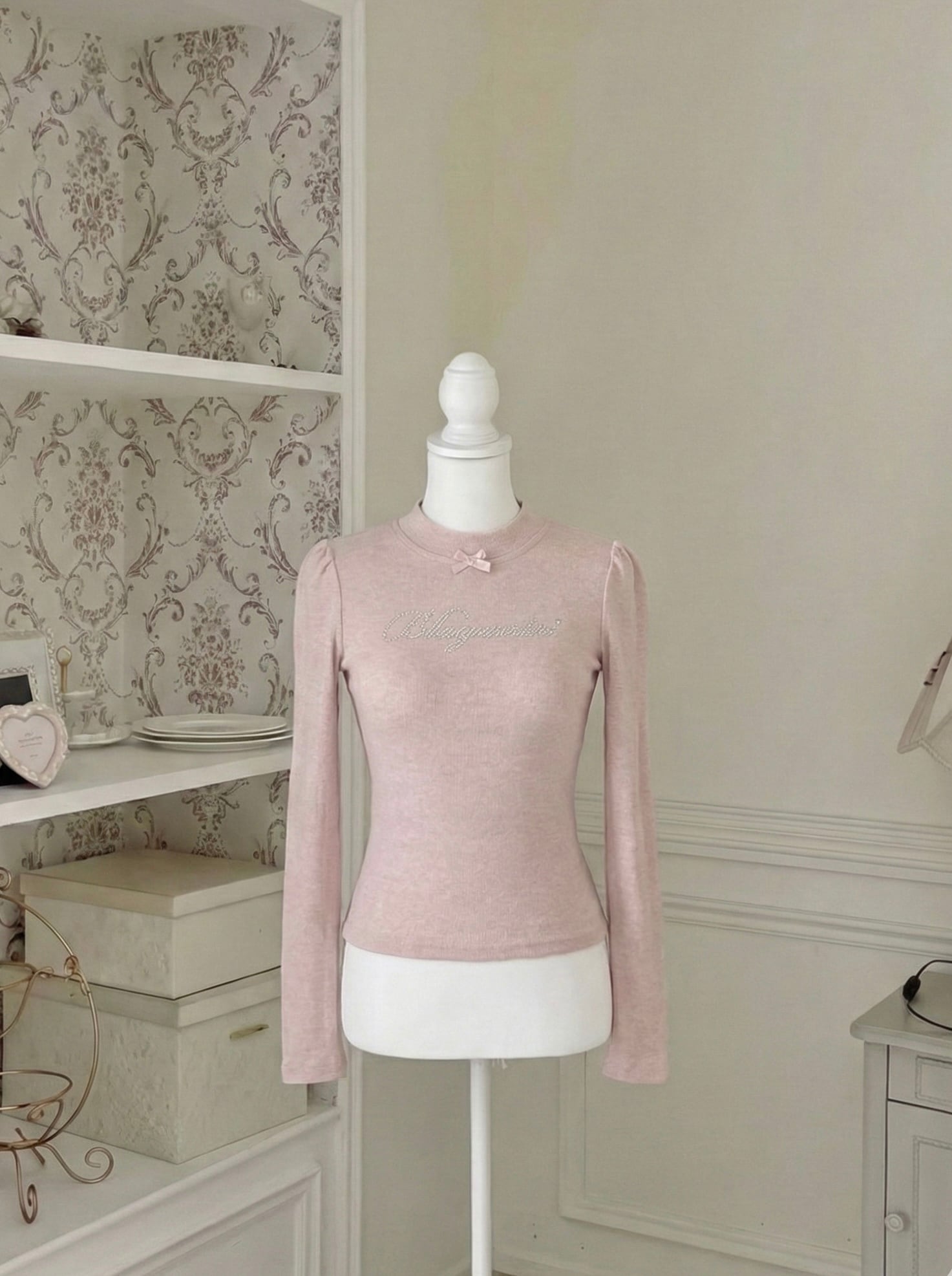 【Renonqle】rhinestone knit tops