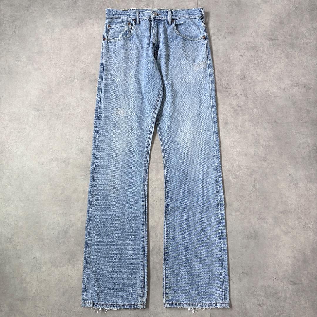 リーバイス517 Levis W31 フレアブーツ 青 古着 ボトム 22091