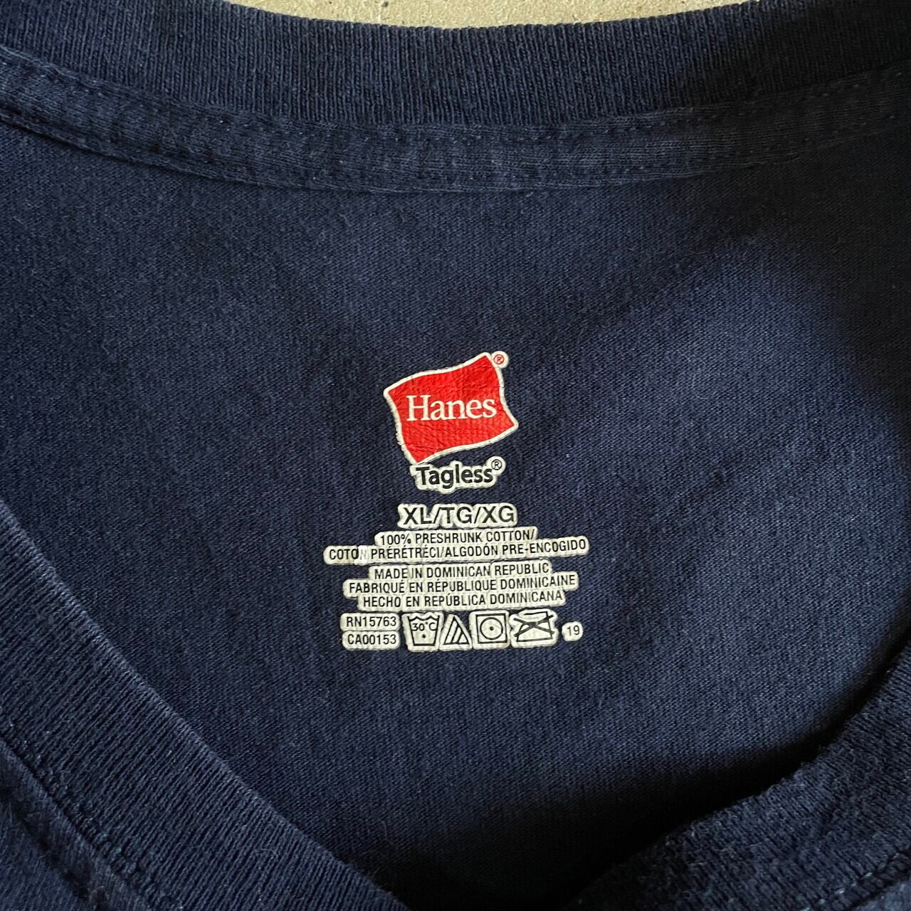 HAKUHO 白鵬 大相撲 プリントTシャツ メンズXL 古着 漢字 ネイビー