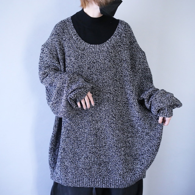 "KING SIZE" XXXXXL super over silhouette melange knit sweater