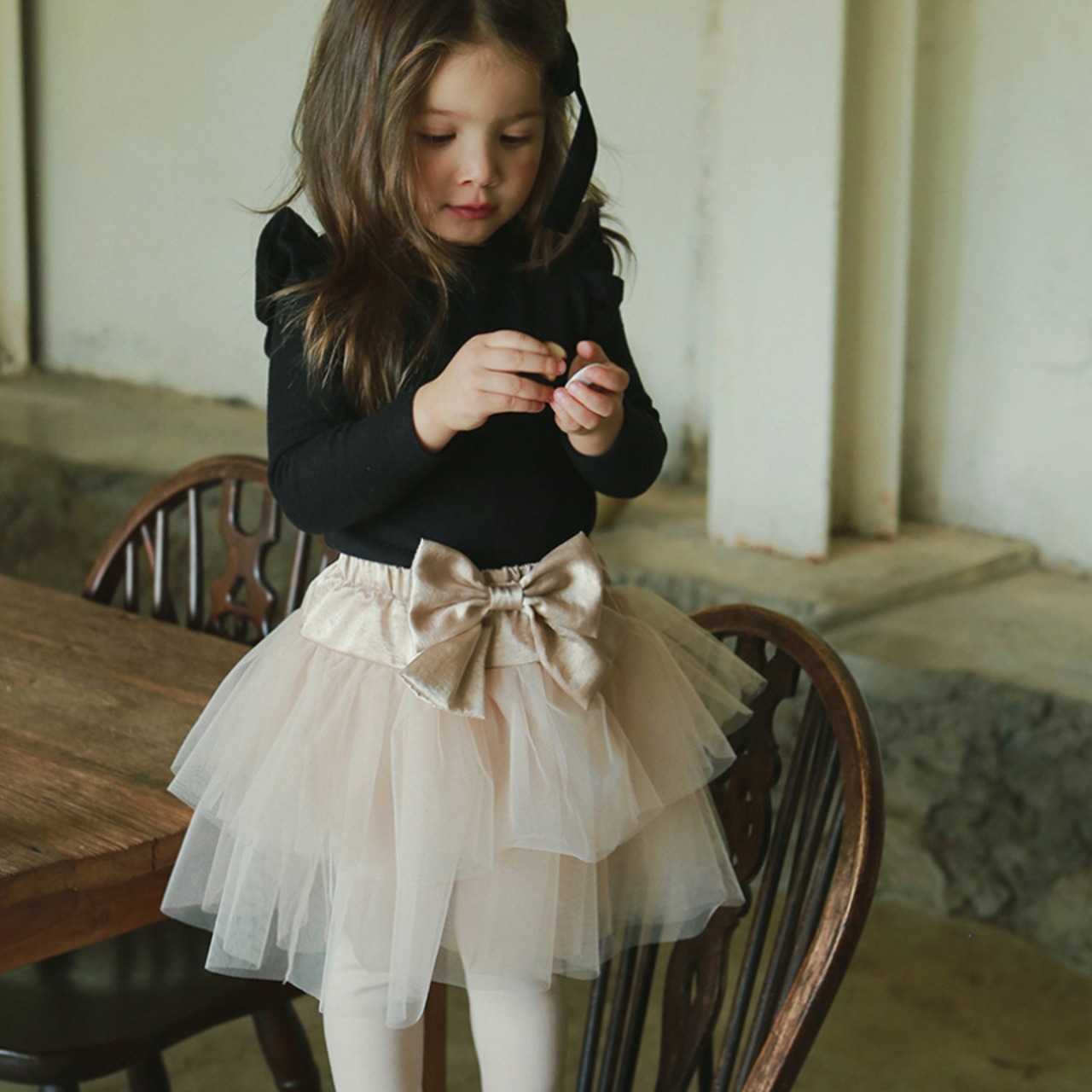 冬肩フリルハイネックインナーT4色