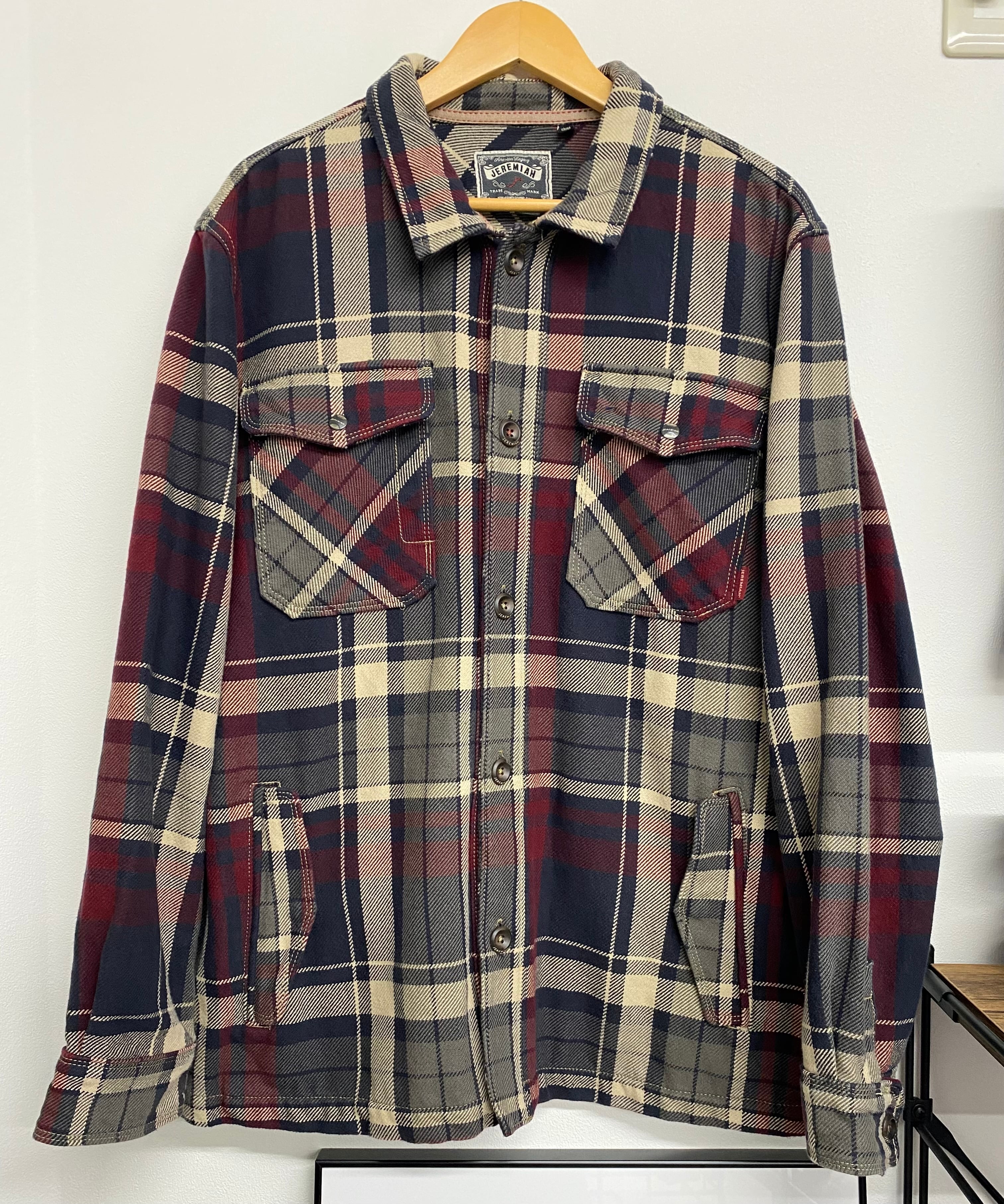 70s SEARS シアーズ ブロック バッファローチェック ウール x リネン