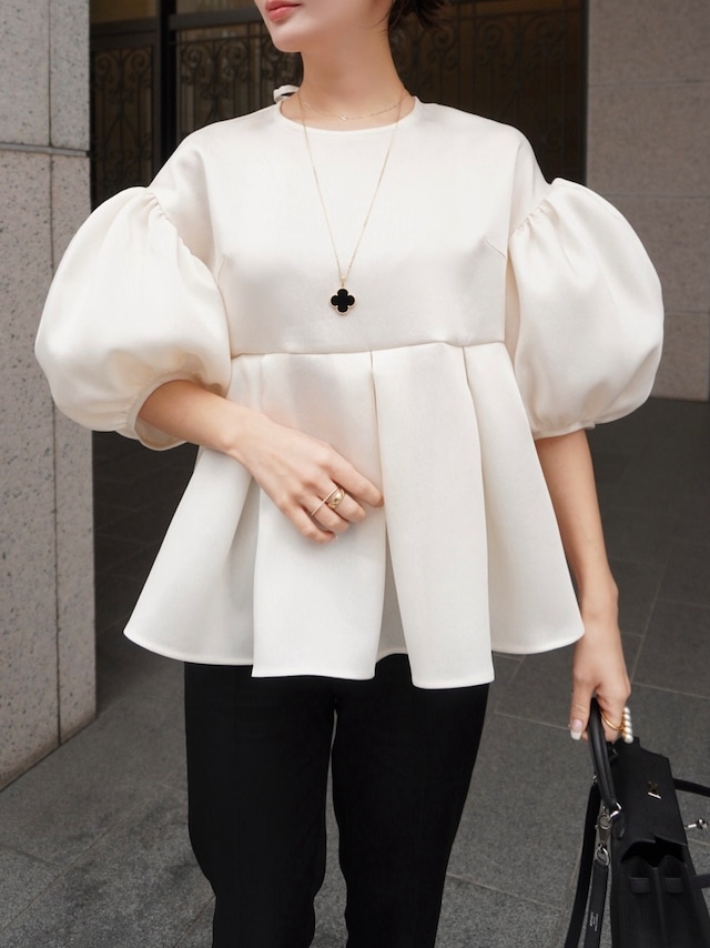 【予約】macaron blouse "silky" / off white (4月下旬発送予定)