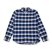AIGLE エーグル チェック オックスフォード BD ボタンダウン 長袖シャツ M/ブルー系 メンズ
