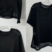 sideslit sheer tee/black