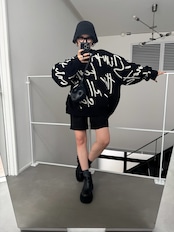 Typo pattern usefull knit/black