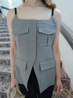 【予約】cami tops "herring" / gray (6月下旬発送予定)