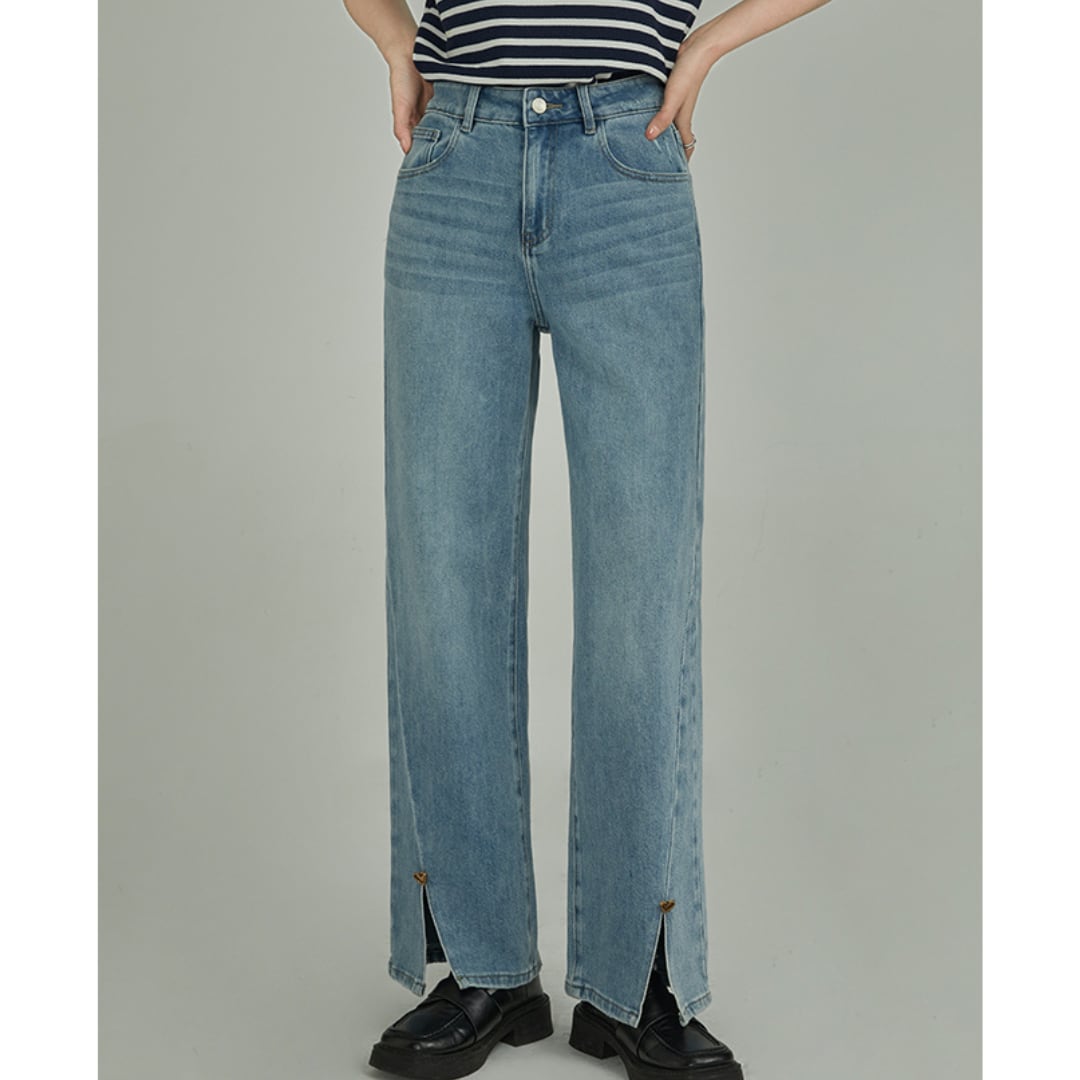 blue high waist retro jeans