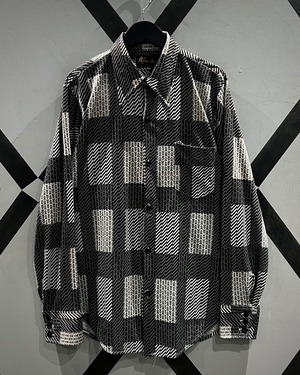 【X VINTAGE】 70's Multiple Pattern Checkerd Design Vintage L/S Shirt