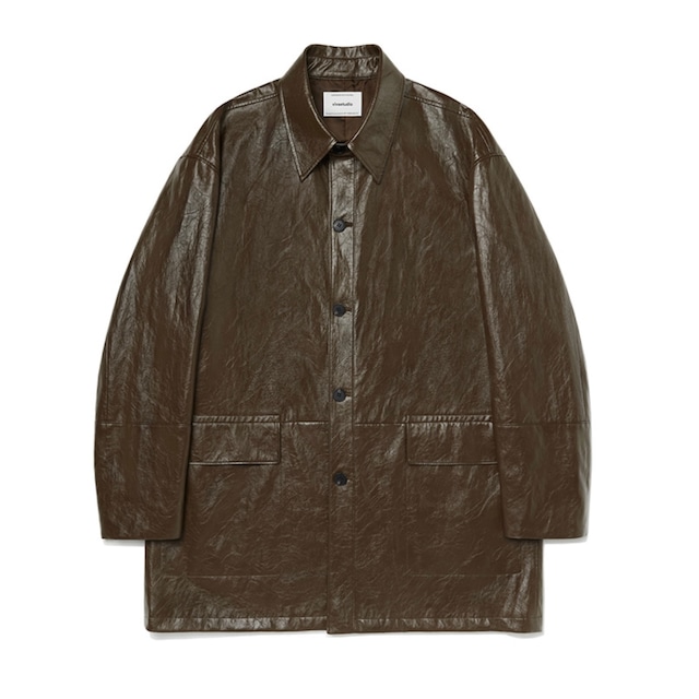 [VIVASTUDIO] VEGAN LEATHER CAR COAT [BROWN] 正規品 韓国ブランド 韓国代行 韓国通販 韓国ファッション ジャケット