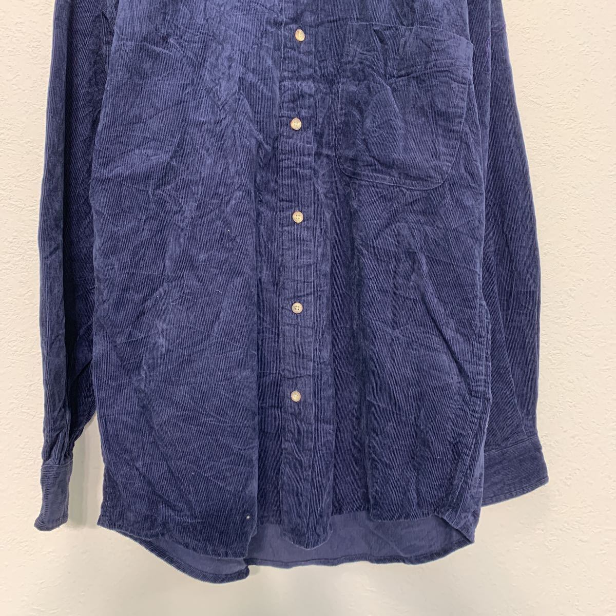 S.E.H KELLY コーデュロイシャツ ネイビー 2heL5-m12731257595