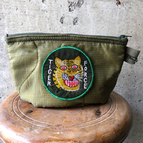 【HB1114】 ミリタリー USA　ライナーリメイク　ペイシェントバッグ　巾着　ポーチ