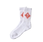 SURFSKATECAMP " DANGER SIGN SOCKS " White