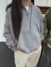 【取寄】OUR ストーンハーフフードジップアップ｜秋服｜韓国子供服｜26/AT