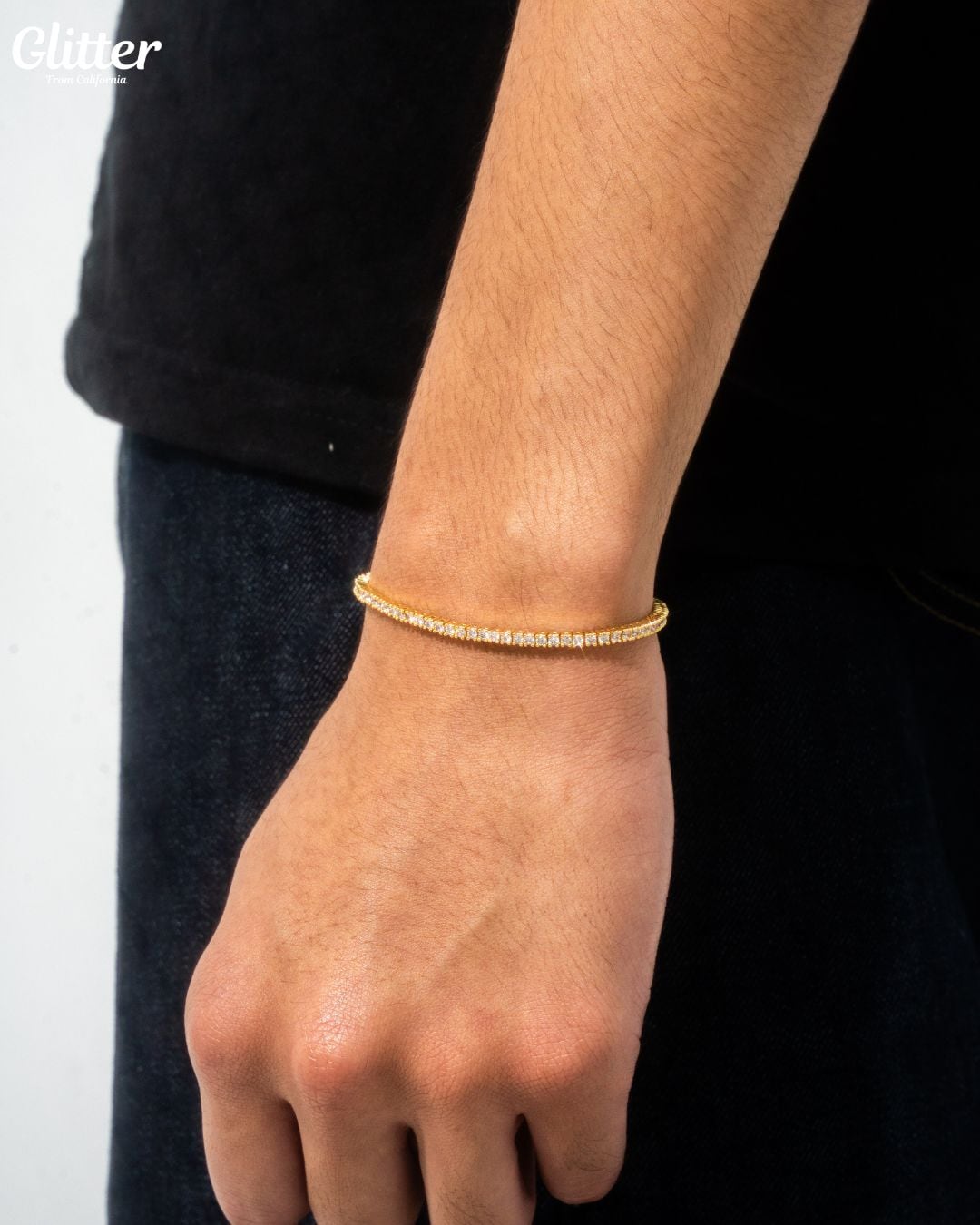 2mm Tennis Chain Bracelet 【GOLD/SILVER】 | Glitter