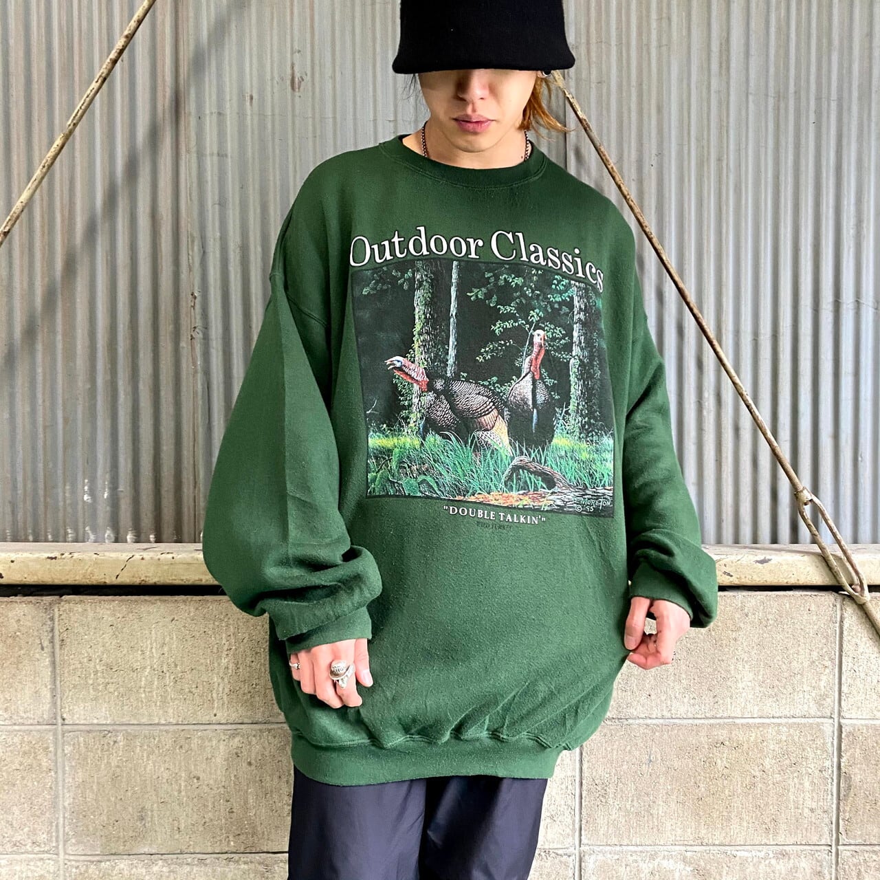 90年代 キジ アニマルプリントスウェット メンズXL 古着 ENVIRONMENTAL 