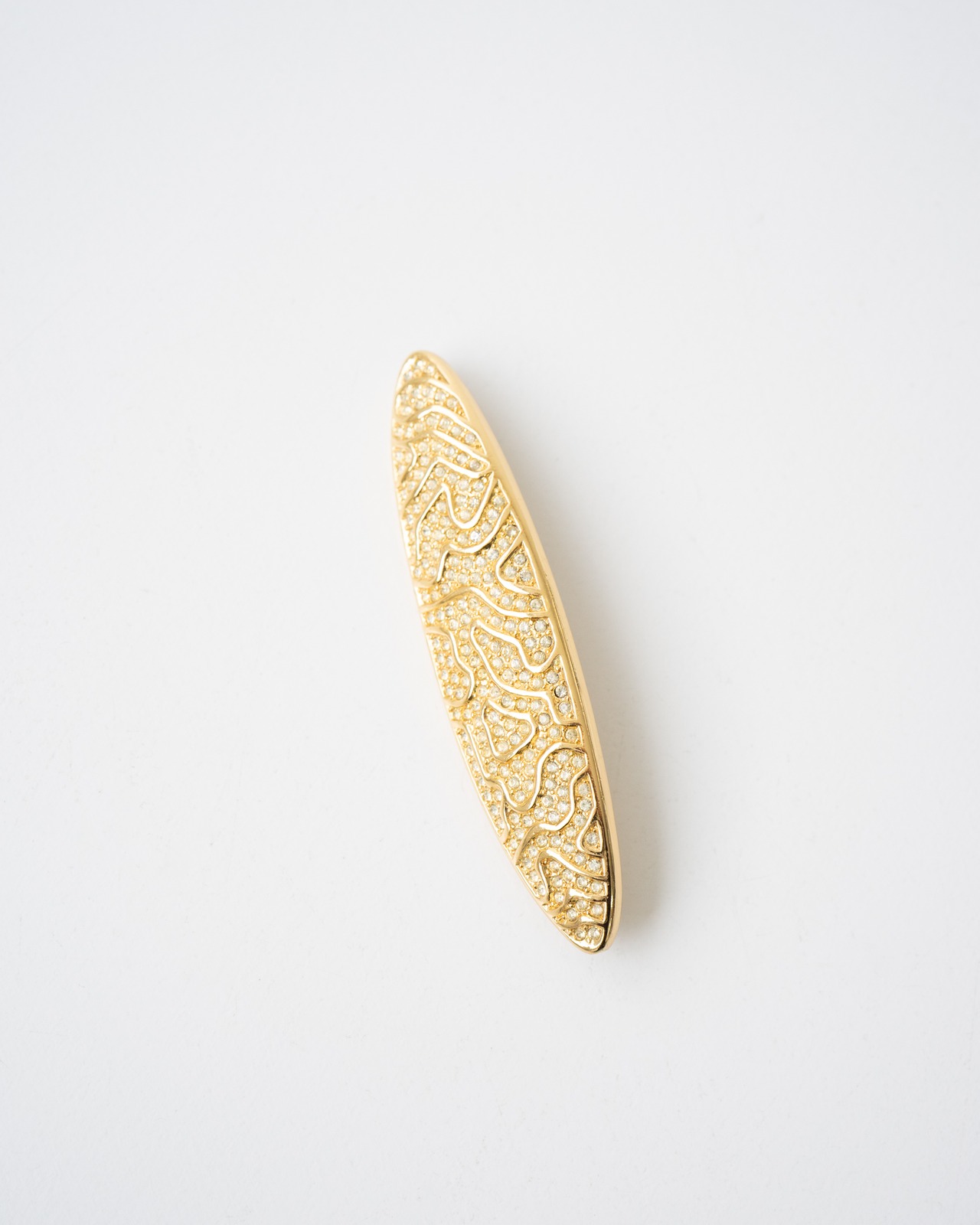 〈DIOR〉Oval Rhinestone Brooch 1980