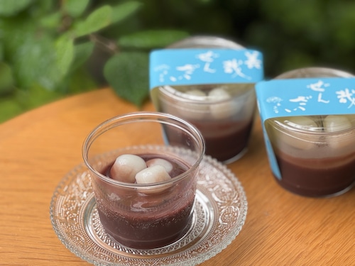 冷やし白玉善哉ぜんざい　４個入　簡易包装でお届け　他の生菓子との同送はできません。