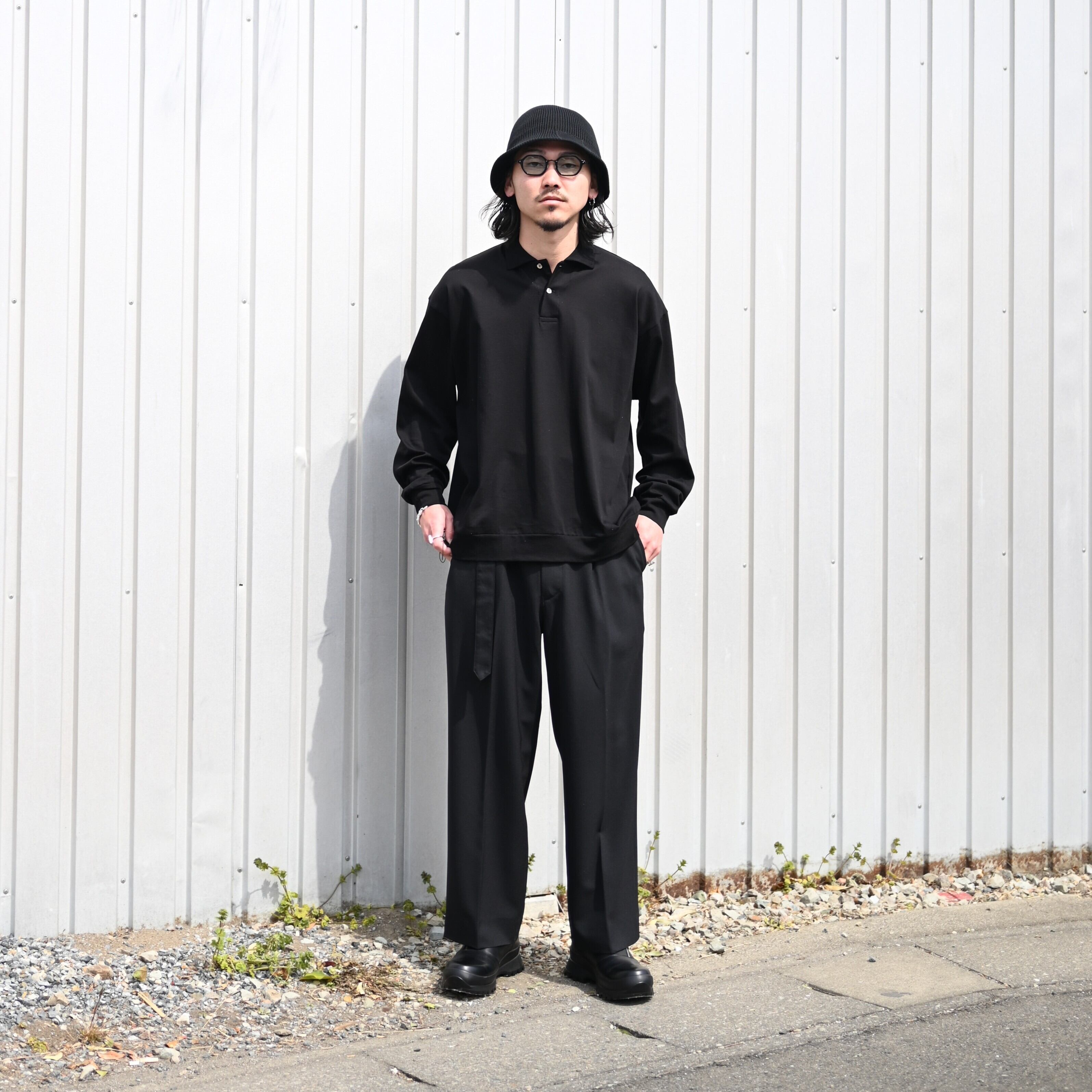 YASHIKI(ヤシキ）Shunko Cardiganネイビー、インテリムロングポロ