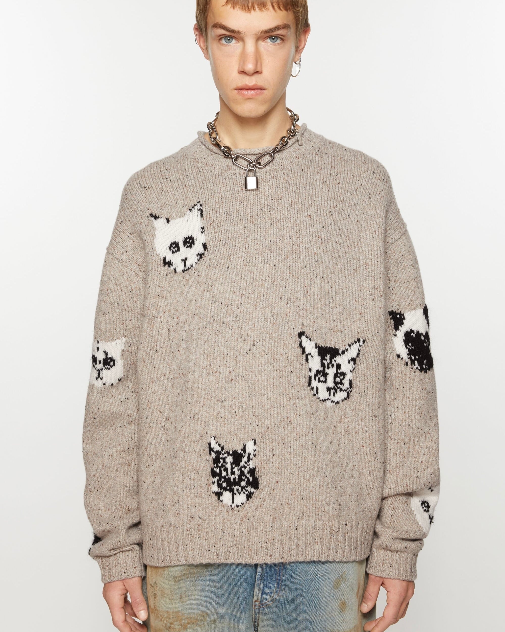 【極美品】Acne Studios JACQUARD JUMPER ニット　猫 ACNE STUDIOS 】JACQUARD JUMPER | idealclasse