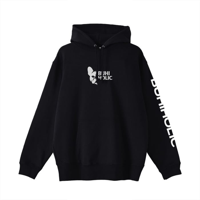 BUHIHOLICエンボリーフーディ(Black)