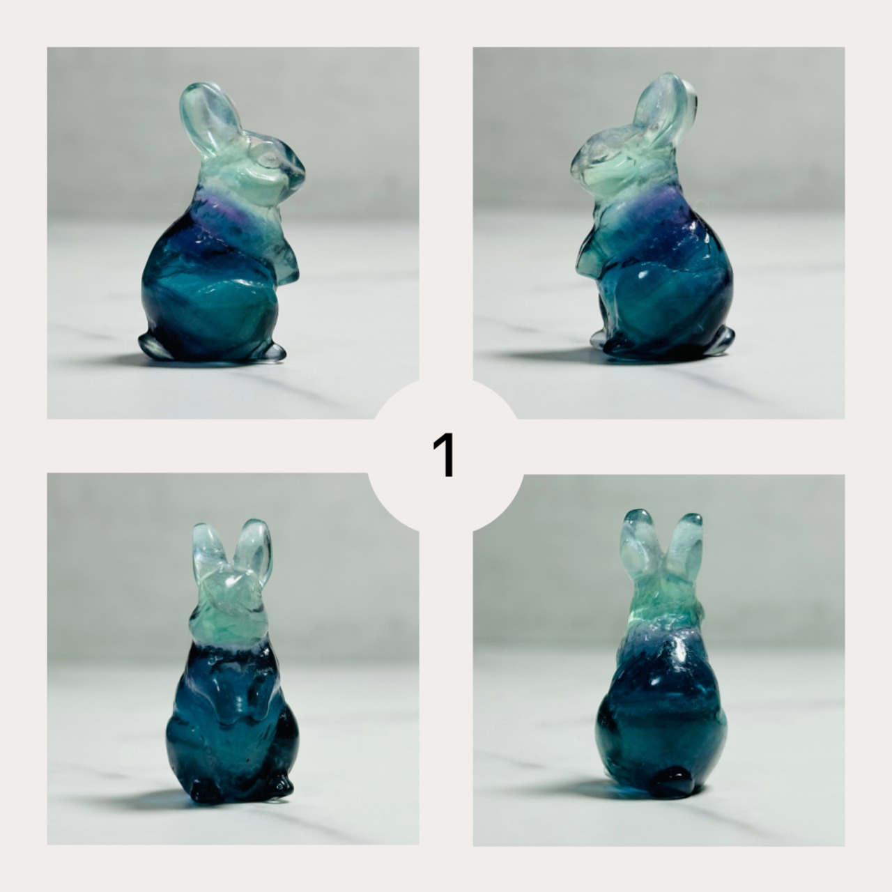 癒し系インテリア｜天然石フローライト青うさぎさん | Mt.Sophia