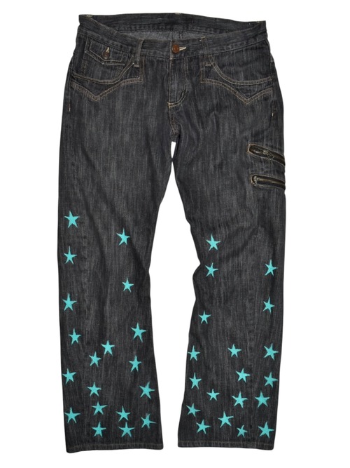 NETSU − Black Painted Star Denim