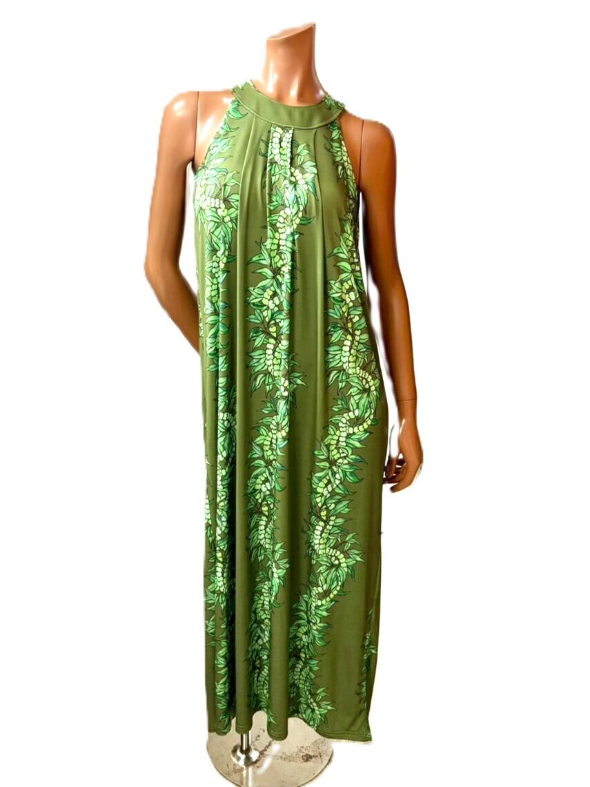 サークルワンピース マイレモキハナ柄 オリーブグリーン