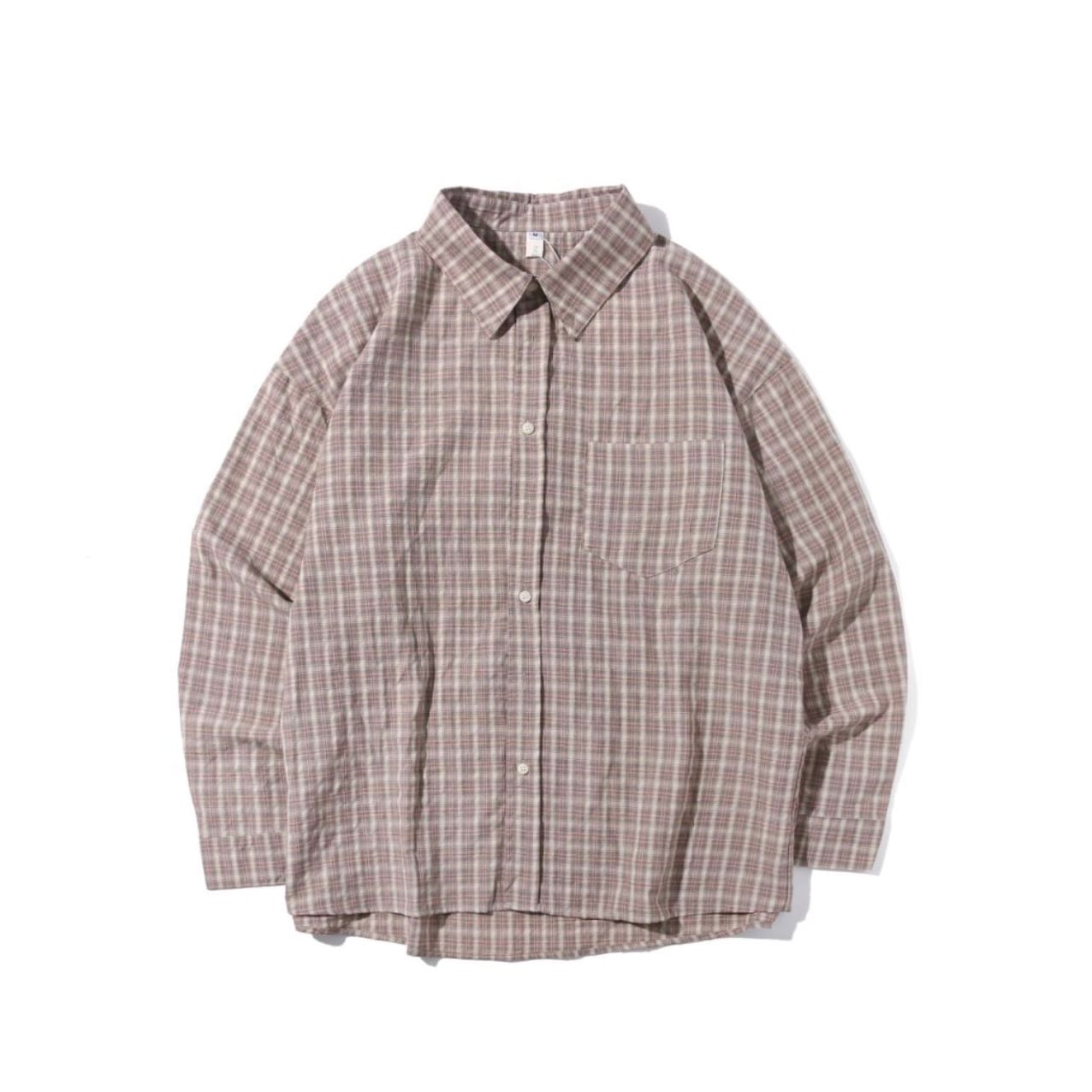 jiwuusベーシックチェック柄長袖シャツ | mblueshop jiwuusベーシックチェック柄長袖シャツ | mblueshop