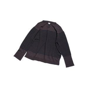 【ONICA】Stripe Long-Sleeved Tee (Brown × Black)