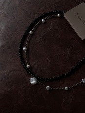 Obsidian Choker Necklace［BZN39-BK］