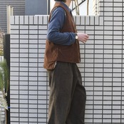 fur lining corduroy work vest